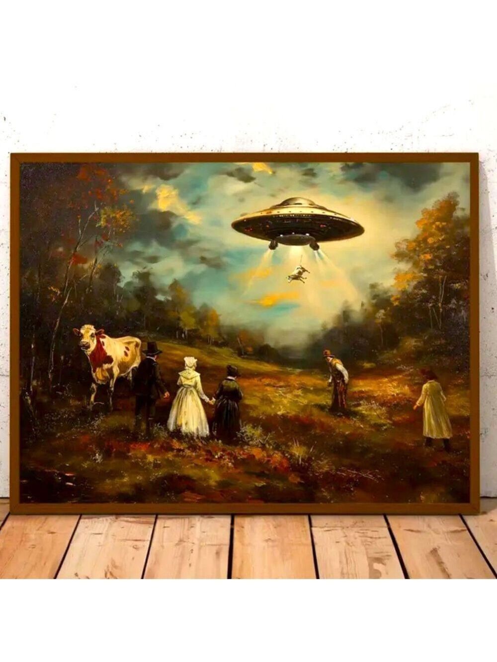 "Close Encounter of the Udder Kind" Canvas Print - Funny Sci-Fi Wall Art